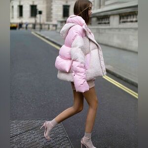 NWT Nicole Benisti Matignon Tweed Coat in Powder Pink Size‎ XXS